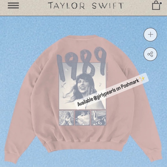 Official Taylor Swift 1989 (Taylor’s Version) Pink Crewneck Sweatshirt NEW - Picture 6 of 11